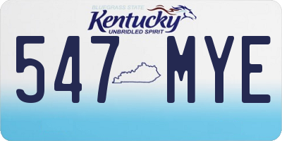 KY license plate 547MYE