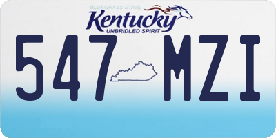 KY license plate 547MZI