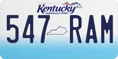 KY license plate 547RAM