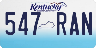 KY license plate 547RAN