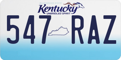KY license plate 547RAZ