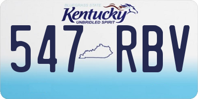 KY license plate 547RBV