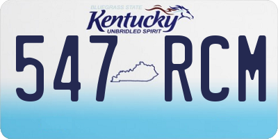 KY license plate 547RCM