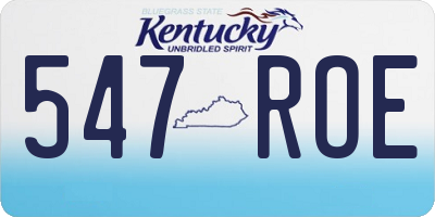 KY license plate 547ROE
