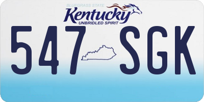 KY license plate 547SGK