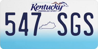 KY license plate 547SGS
