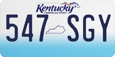KY license plate 547SGY