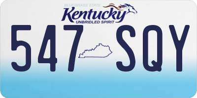 KY license plate 547SQY