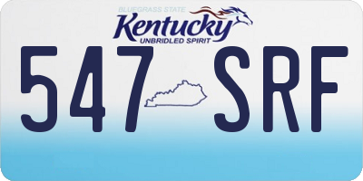 KY license plate 547SRF