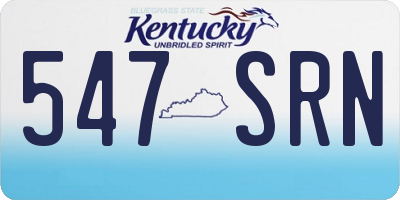 KY license plate 547SRN