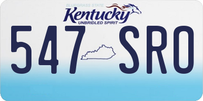 KY license plate 547SRO