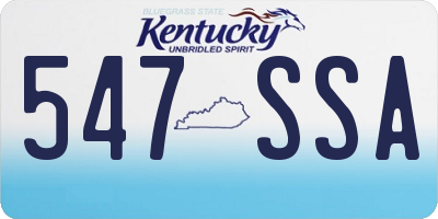 KY license plate 547SSA