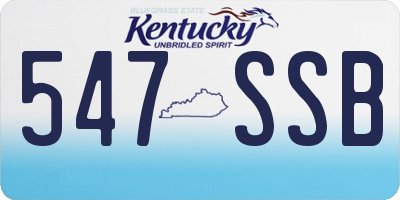 KY license plate 547SSB