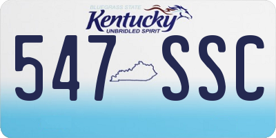 KY license plate 547SSC