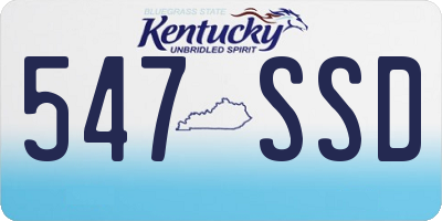 KY license plate 547SSD