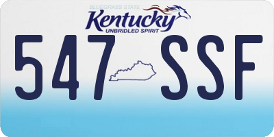 KY license plate 547SSF