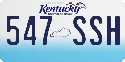 KY license plate 547SSH
