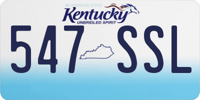 KY license plate 547SSL