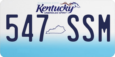 KY license plate 547SSM