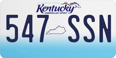 KY license plate 547SSN