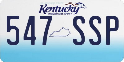 KY license plate 547SSP