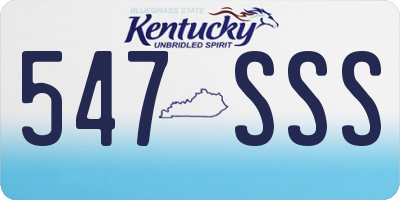 KY license plate 547SSS
