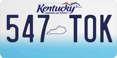KY license plate 547TOK