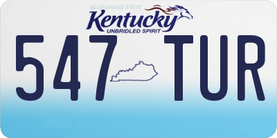 KY license plate 547TUR