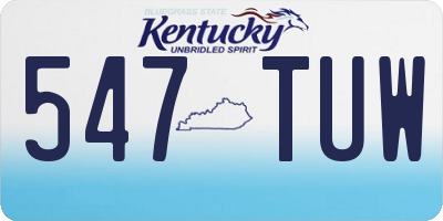 KY license plate 547TUW