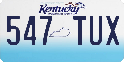 KY license plate 547TUX