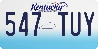 KY license plate 547TUY