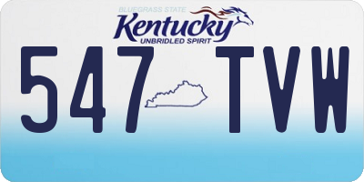 KY license plate 547TVW
