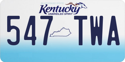 KY license plate 547TWA