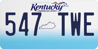 KY license plate 547TWE