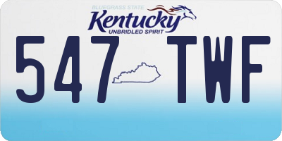 KY license plate 547TWF