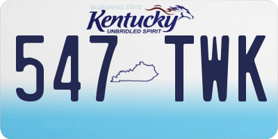 KY license plate 547TWK
