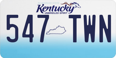 KY license plate 547TWN