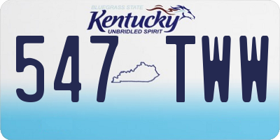 KY license plate 547TWW