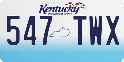 KY license plate 547TWX