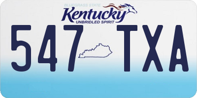 KY license plate 547TXA