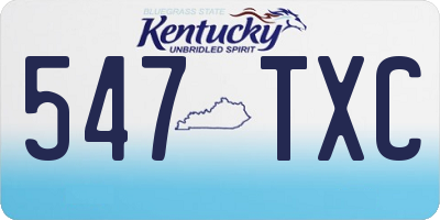 KY license plate 547TXC