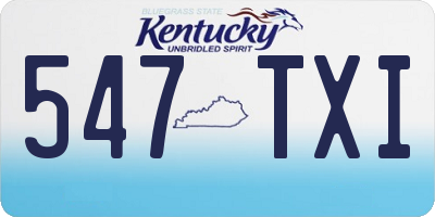 KY license plate 547TXI