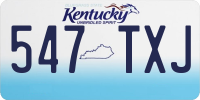 KY license plate 547TXJ