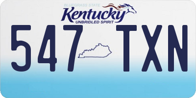 KY license plate 547TXN