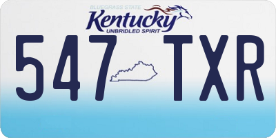 KY license plate 547TXR
