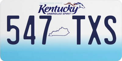 KY license plate 547TXS