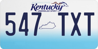 KY license plate 547TXT