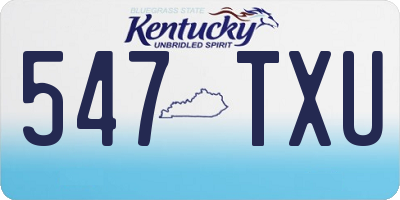 KY license plate 547TXU