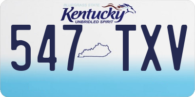 KY license plate 547TXV