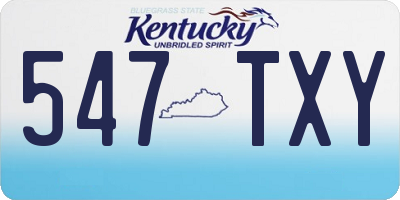 KY license plate 547TXY